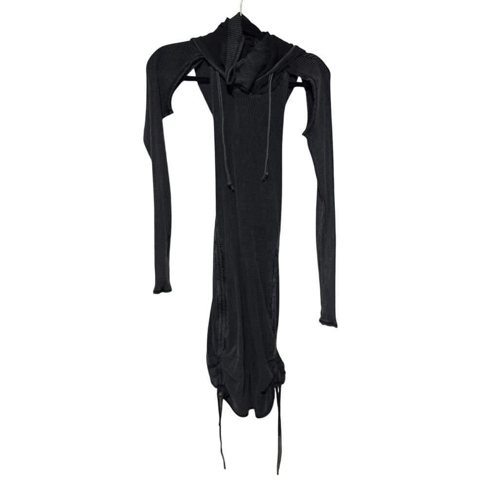 Dolls Kill Darker Ways Ribbed Hooded Dress L